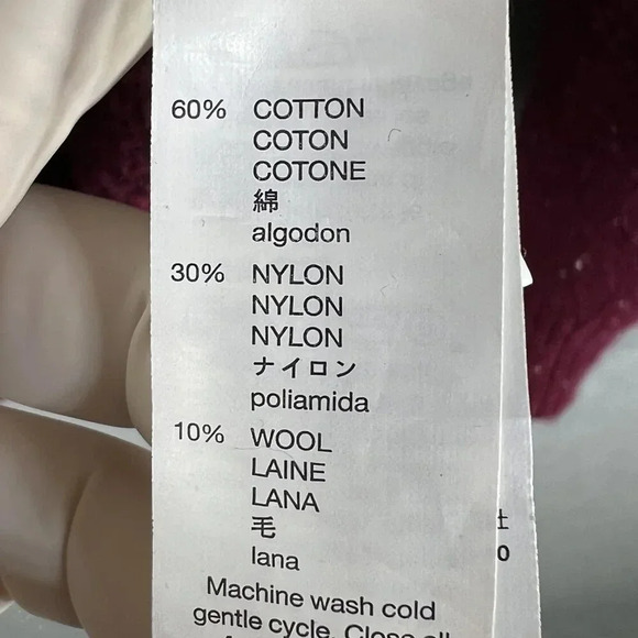 VTG  Y2K 90s Gap Mens L Burgundy Cardigan Sweater Pockets Wool Blend Grandpacore - Picture 14 of 16